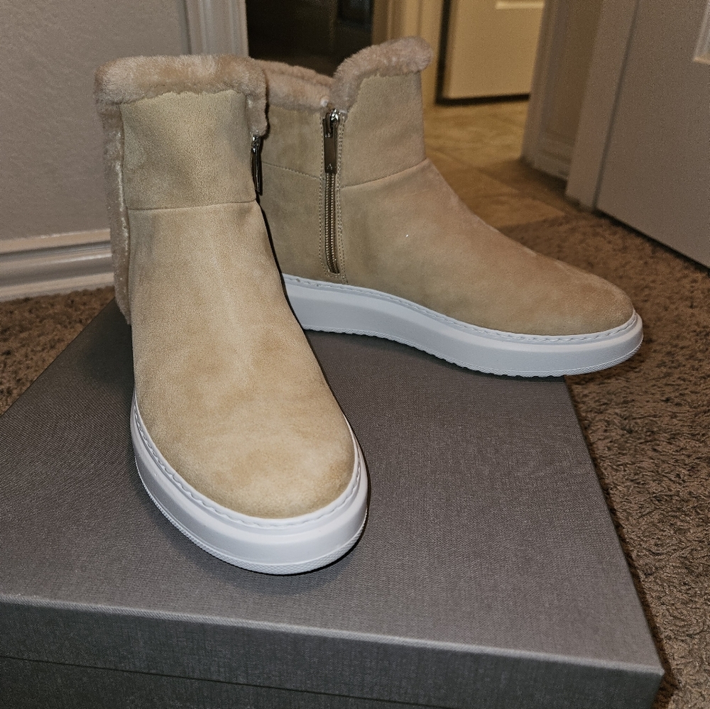 Aquatalia Shearling Suede Boots